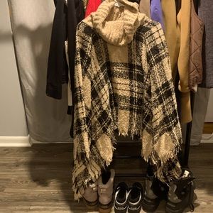 Plaid cape/poncho